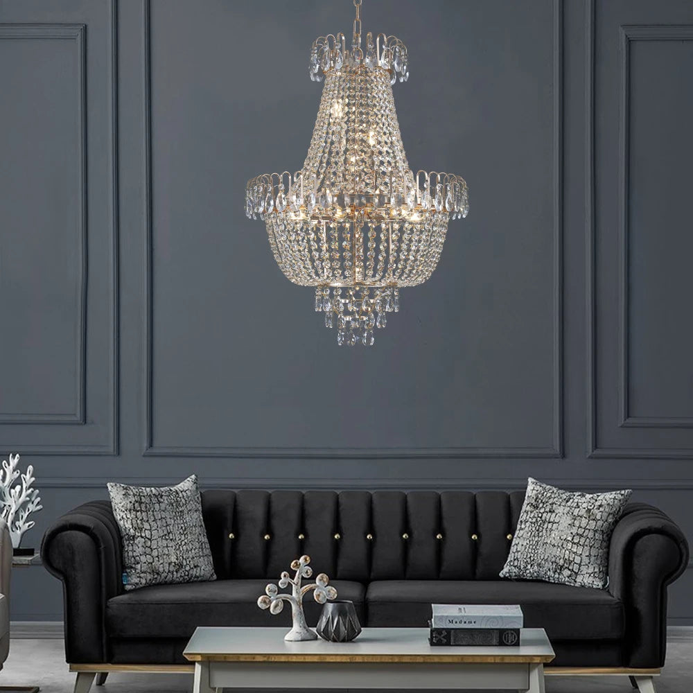 Modern Gold Crystal Chandelier - Elegant Ceiling Light for Home Décor Arrival 5-10 days
