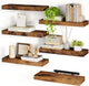15.8in Floating Shelves, Set of 6 Wood Shelves, Farmhouse Shelf Wall Decor for Bathroom, Bedroom, Living and Kitchen Room
