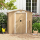 Outdoor Storage Shed, Weather-Resistant Galvanized Metal Tool House w/ 4 Air Vents, Lockable Sliding Doors, Ramp,