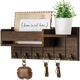 Decorative Key Rack and Mail Organizer with 6 Key Hooks Rustic Wood Key Holder Wall Mounted with Shelf for Living Room Enterway