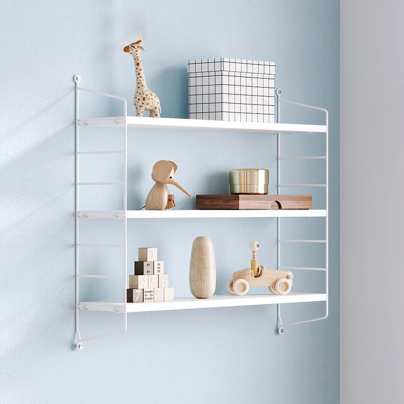 Wall Mounted Shelves Iron art Wood Hanging Book Shelf For Living Room Bedroom Storage Basket Wall Decoration Rack Doll Organizer