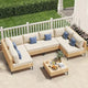 Paito Furniture Set, 110" Large 7-Piece Wicker Outdoor Paito Furniture Sets with Coffee Table,Boho Patioes Set Sectional Sofa