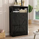 71"H Farmhouse Tall Storage Cabinet, Kitchen Pantry Cabinet with Barn Doors and Adjustable Shelves, Floor Standing Bookshelf 5 T