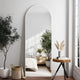 Arched White Full Length Mirror, 64"X21", Large Floor Mirror with Stand, Full Body Mirror for Leaning or Hanging Bedroom
