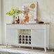 Fluted Wine Bar Cabinet for Liquor, 60" Modern Coffee Bar Cabinet w/Wine & Glass Rack, Large Buffet Sideboard w/ 3 Storage D