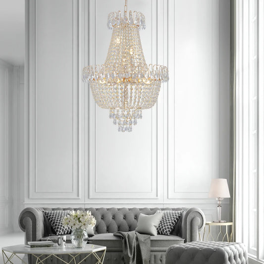 Modern Gold Crystal Chandelier - Elegant Ceiling Light for Home Décor Arrival 5-10 days