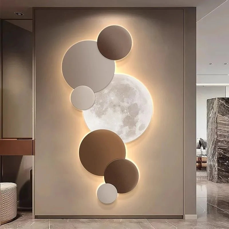 Porch decoration painting Wall lamp LED luminous light Corridor corridor hanging painting High grade wall painting Moon CX176DS