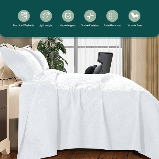 All Season Quilt Set in Classic Coin Design 2/3-Piece Set with 1 Quilt and Shams for Ultimate Comfort,Quilted Bedspread