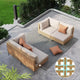 4-Piece Wicker Patio Furniture Set, Boho Outdoor Sectional Sofa with Water Resistant Thick Cushions, Beige Garden Furniture Sets