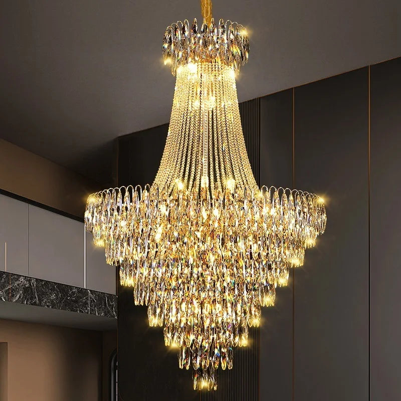 Nordic Modern Crystal Chandelier Wedding Hall Villa Hotel Hall Living Room Home Decoration Ceiling Light Luxurious Pendent Lamp.this beauty will arrive 22-44 days