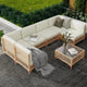 7 Piece Outdoor Patio Furniture Set, Boho Outdoor Patio Sectional Set, with Coffee Glass Table Backyard Garden Furniture Sets
