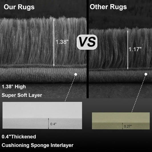 Area Rugs for Living Room, 6x9 Ft Carpet Fluffy Fuzzy Soft Shag Aesthetic Plush High Pile Throw Rug for Bedroom, Kids Room
