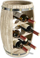 Modern Alexander Wine Rack - Freestanding Wooden Barrel Wine Holder for 8 Wine Bottles, Bottle Rack Floor Stand