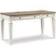 Signature Design by Ashley Realyn Farmhouse 60" Home Office Desk with USB Charging, Chipped White