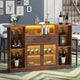 Loomie Bar Table Cabinet with LED & Drawer, Mini Liquor Bar with 8-Tier Storage & Stemware Holder, Wine Alcohol Bar Stand