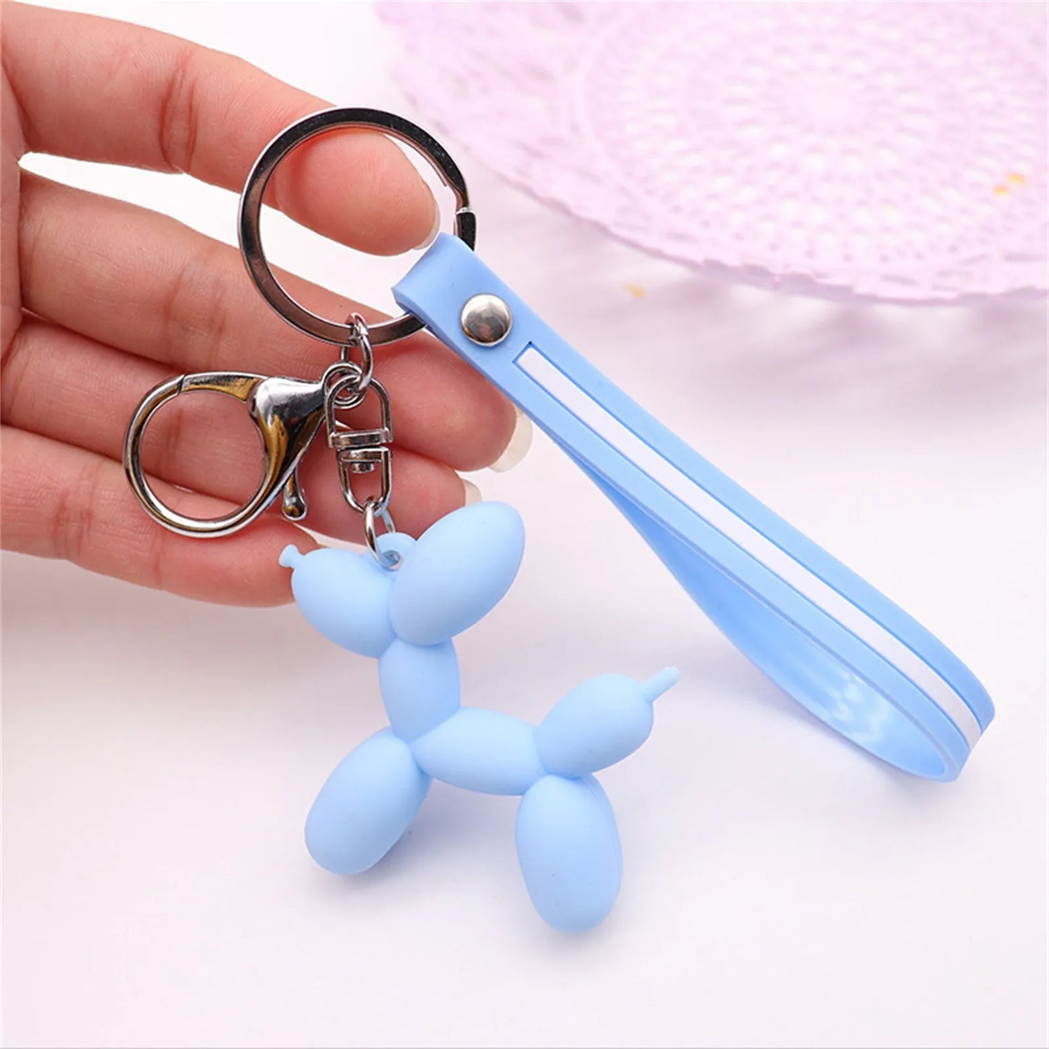 Cute Bag Purse Ornaments Creative Balloon Dog Cute Dog Keychain Custom Pvc Cartoon Keyring 3d Soft Silicone Key Chain брелки