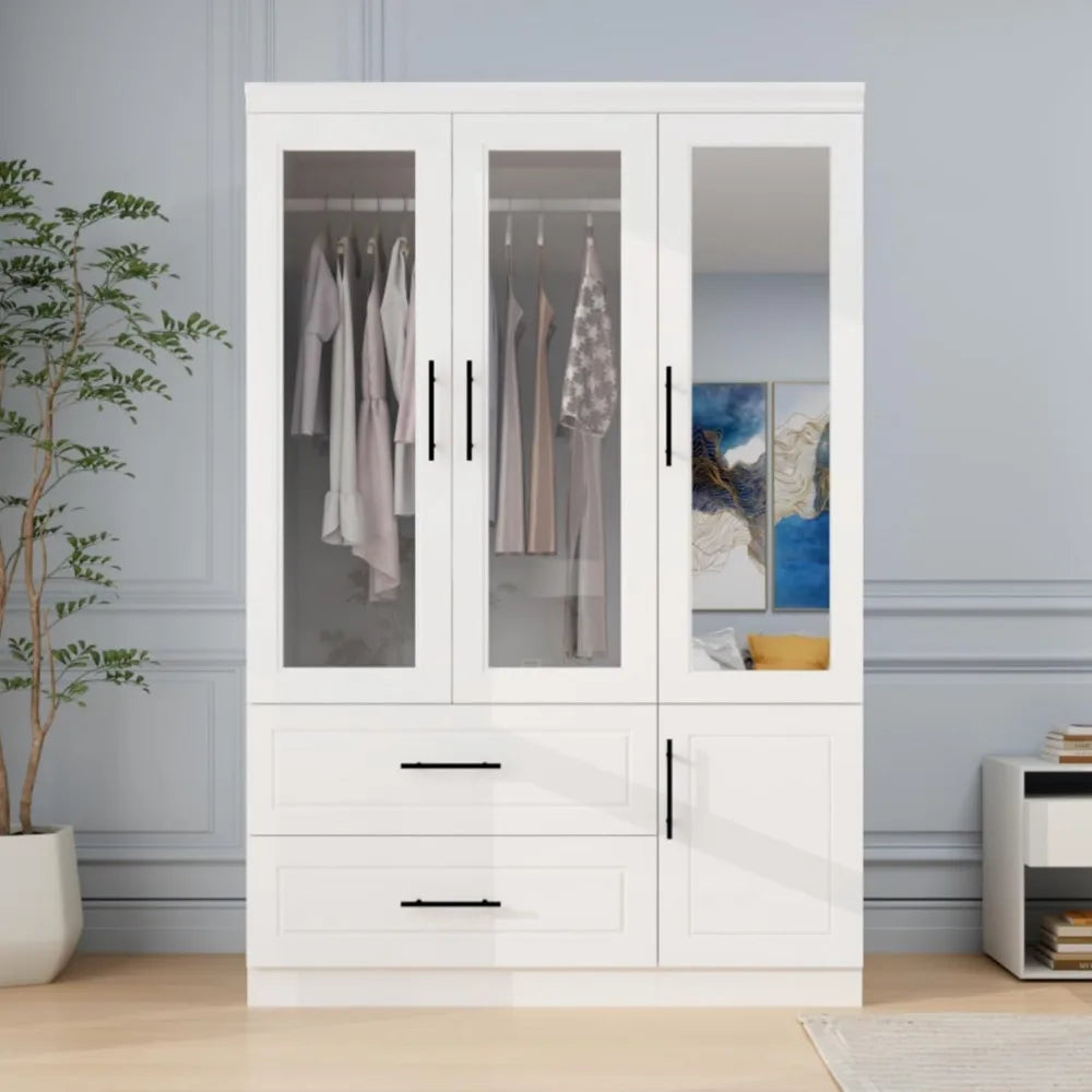 Wardrobe, Wardrobe Closet with Door, Armoire Wardrobe Closet with Mirror
