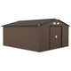 13' X 11' Steel Outdoor Utility Storage Tool Shed for Backyard Garden, Brown