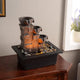 Home Décor Imitation 3-Tier Stone Wall Tabletop Fountain Many Natural River Rock Office Relaxing Desktop Zen Waterfall