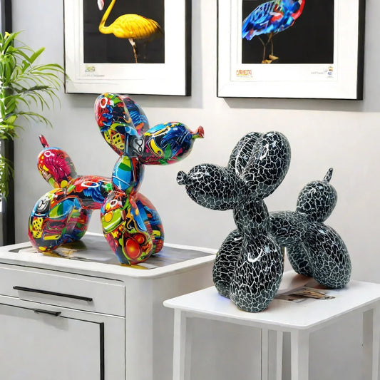 American Balloon Dog Ornament Creative Graffiti Colorful Resin Crafts Dog Home Entrances Living Room Wine Cabinet Decorations