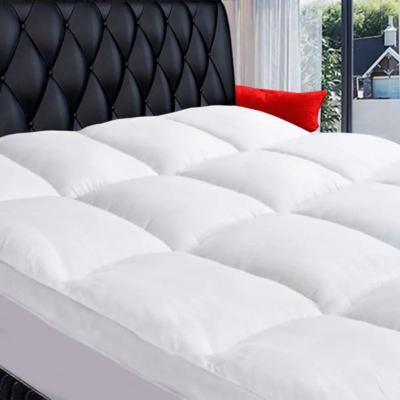 California King Mattress Topper, Extra Thick Pillowtop, Cooling Plush Mattress Pad Cover Cotton Top Bed Topper Protector w