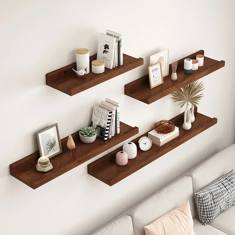 Wood Display Stand Wall-mounted Doll Display Stand Bathroom Floating Shelves Organizer Creative Bookshelf Living Room Decoration