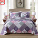 Reversible Microfiber Quilt Set 3 Piece All Season Patchwork Coverlets Floral Bedding Durable Soft Warm Lightweight