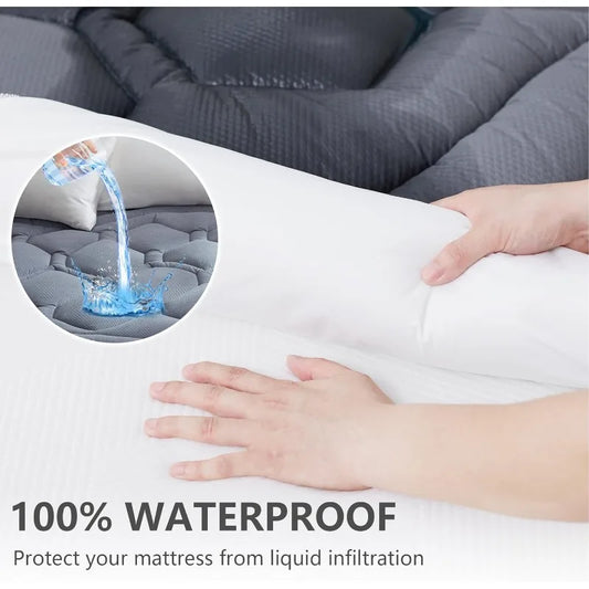 King Size Mattress Pad Waterproof Cooling Mattress Topper King 78"x80" Noiseless Urine Proof Mattress Protector Cover Deep
