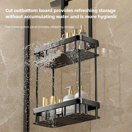 Bathroom Storage Rack Over The Door Shower Caddy Bathroom Hanging Shelf Double Layer Shower Shelf Bathroom Caddy Organizer