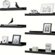 6 pieces wall hanging TV wall Mezzanine bedroom living room Solid wood partition wall Honor wall display stand black