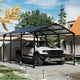 Carport Canopy 10x15 Heavy Duty,Metal Carport with Reinforced Structrure and Base,Outdoor Garage Car Shelter Frame for Pickup,