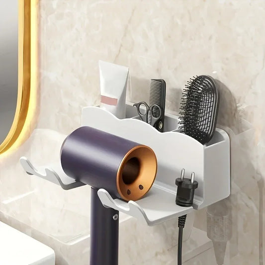 Hair Dryer Storage Rack, Wall-Mounted Bathroom. Closet organizer Bathroom acceseries Shower caddy organizer Ecoco Hair dryer