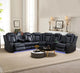Power Recliner Sectional Sofa with LED Light, Breathing Leather Power Reclining Sofa, Sectional Reclining sofas with USB Port