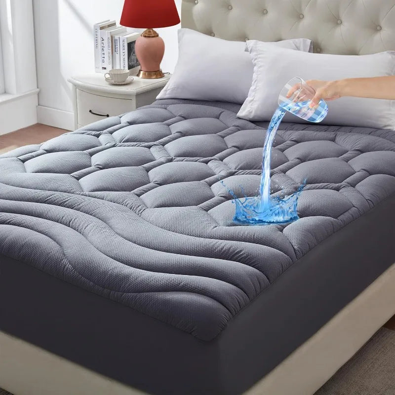 King Size Mattress Pad Waterproof Cooling Mattress Topper King 78"x80" Noiseless Urine Proof Mattress Protector Cover Deep