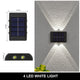 10/8/6/4LED Solar Wall Lamp Outdoor Waterproof Up and Down Luminous Lighting for Garden Fence Decoration Sunlight Light